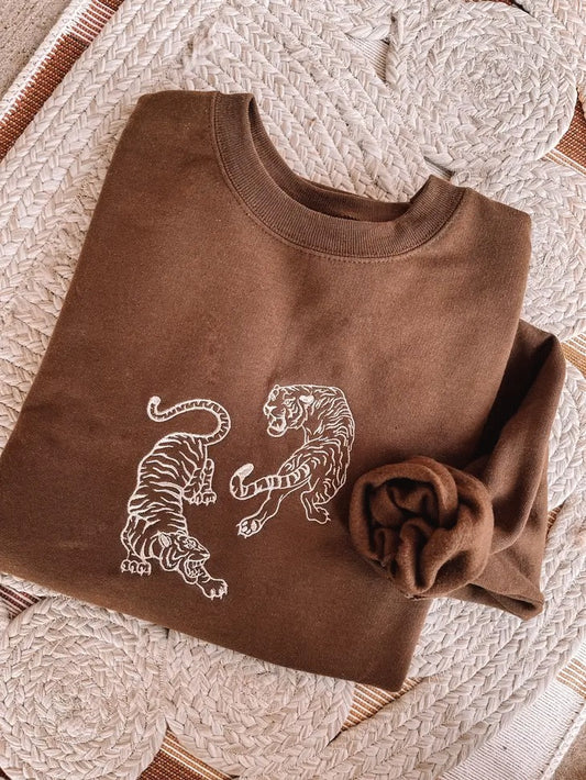 Tiger embroidered sweater