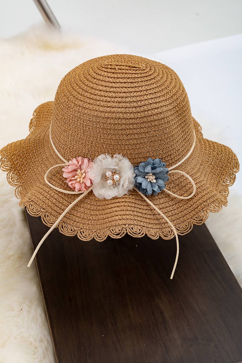 BROWN STRAW HAT & BAG SET. ACG15144008