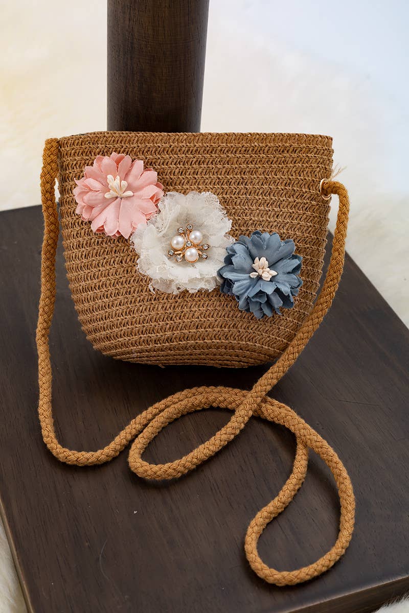 BROWN STRAW HAT & BAG SET. ACG15144008