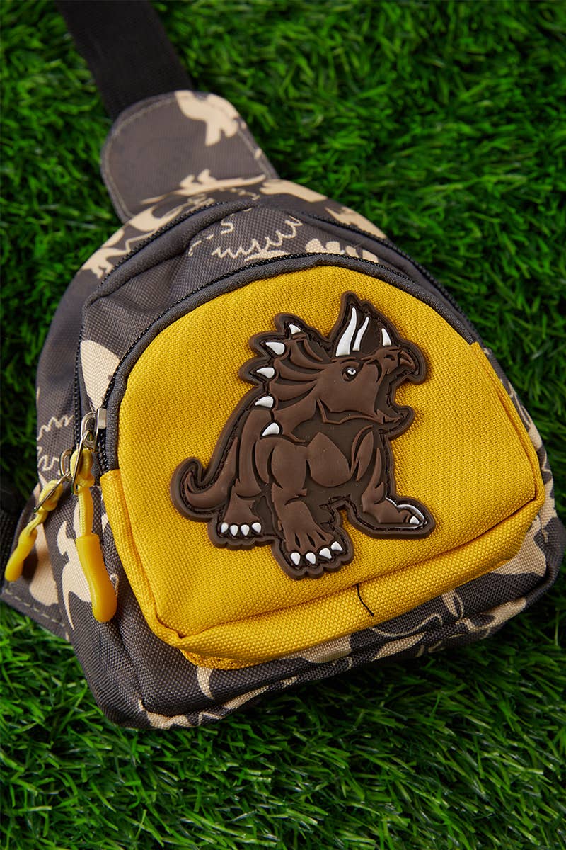 MINI BOYS SLING BAGS WITH DINOUSAUR APPLIQUE. DN-GG20222