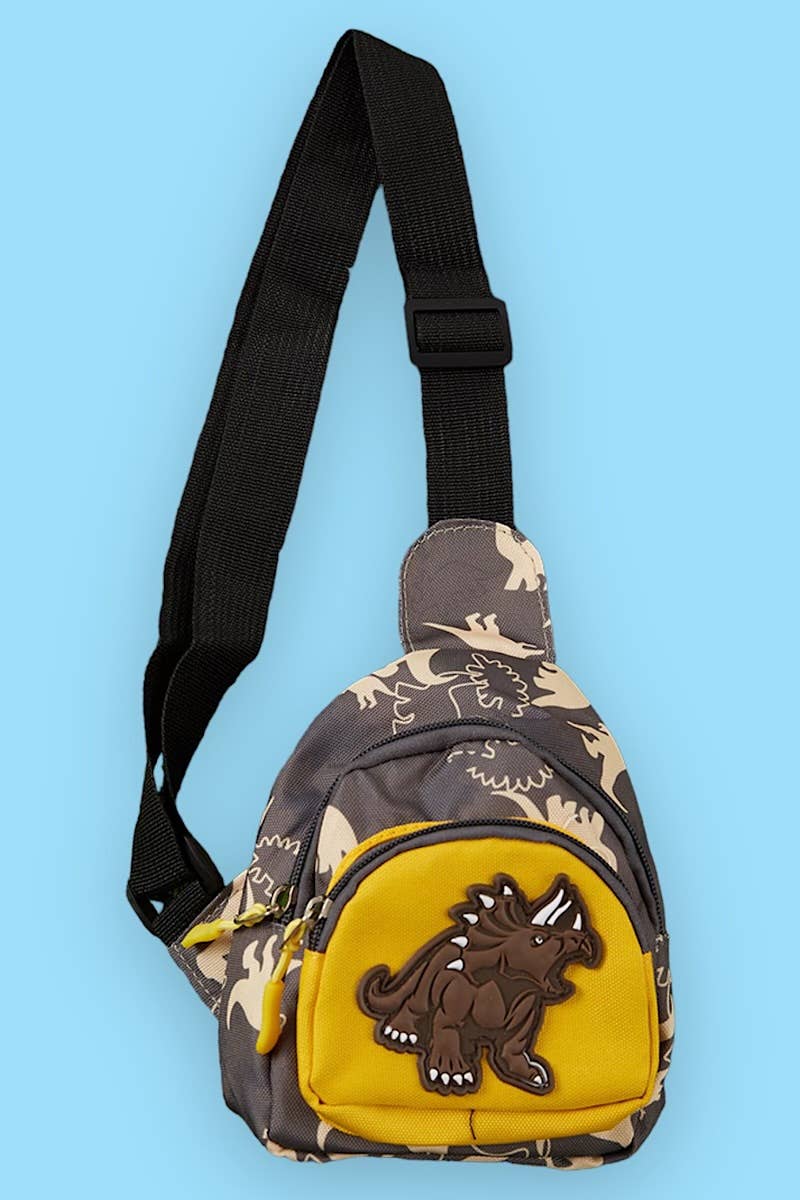 MINI BOYS SLING BAGS WITH DINOUSAUR APPLIQUE. DN-GG20222