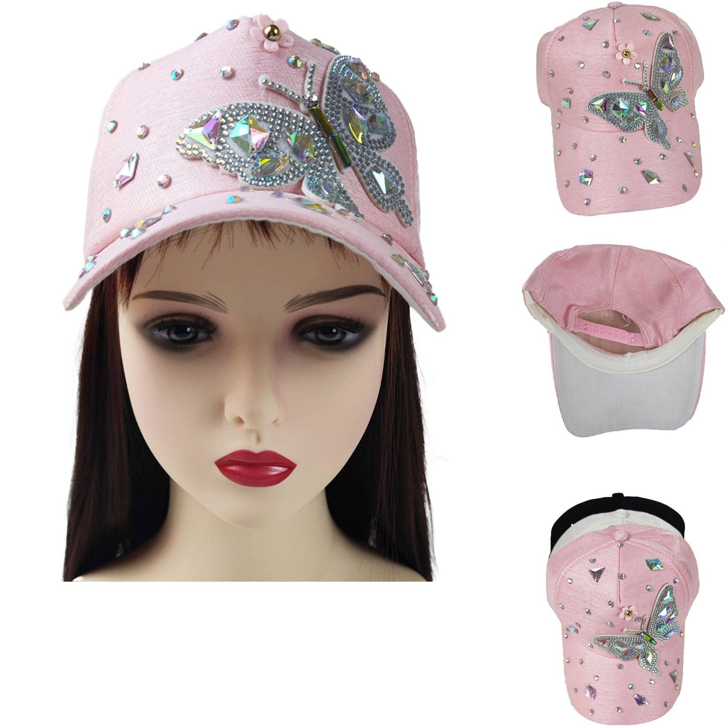 BUTTERFLY RHINESTONE CAP