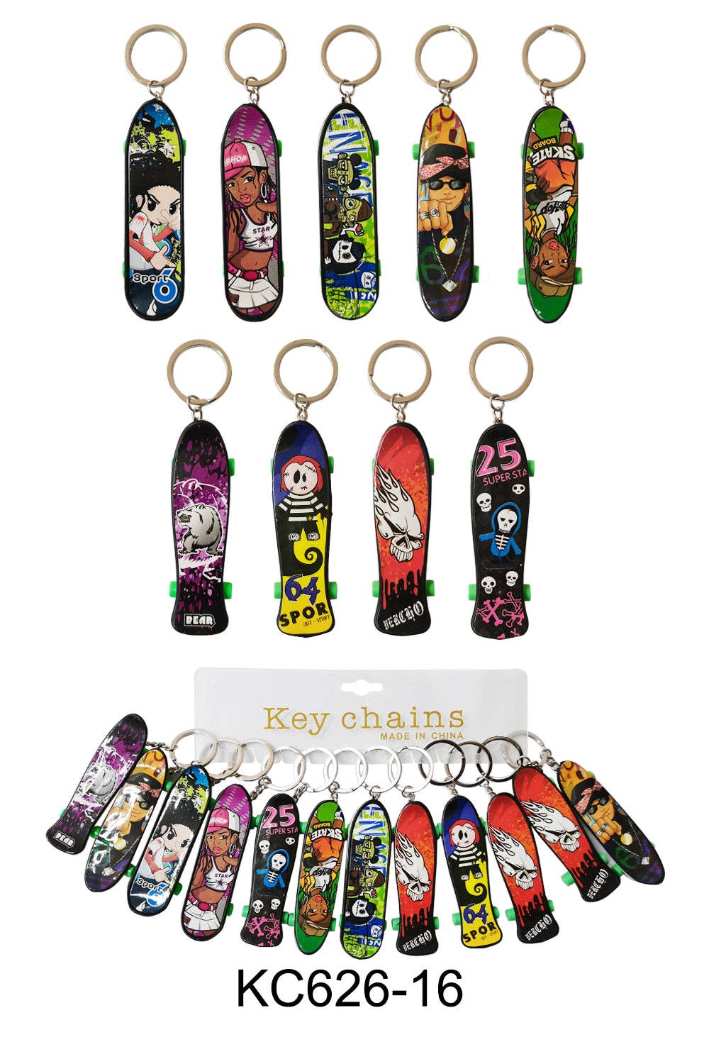 Mystery SKATEBOARD KEY CHAIN