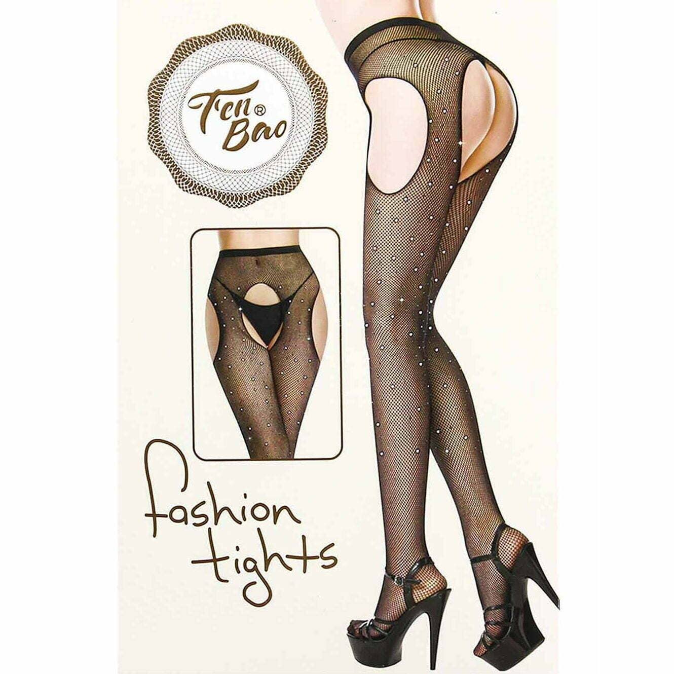 Elastine RHinestone Fishnet Tights