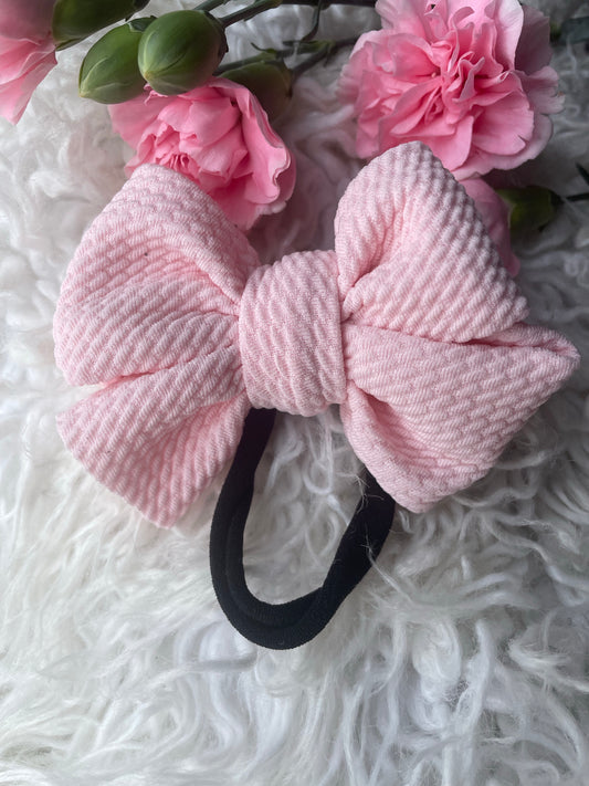 Bubble gum pink micro pinwheel bow