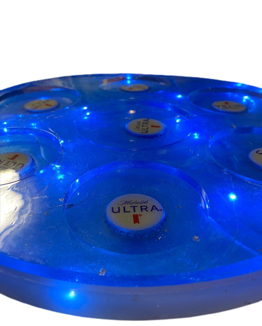 Light up beer coaster tray