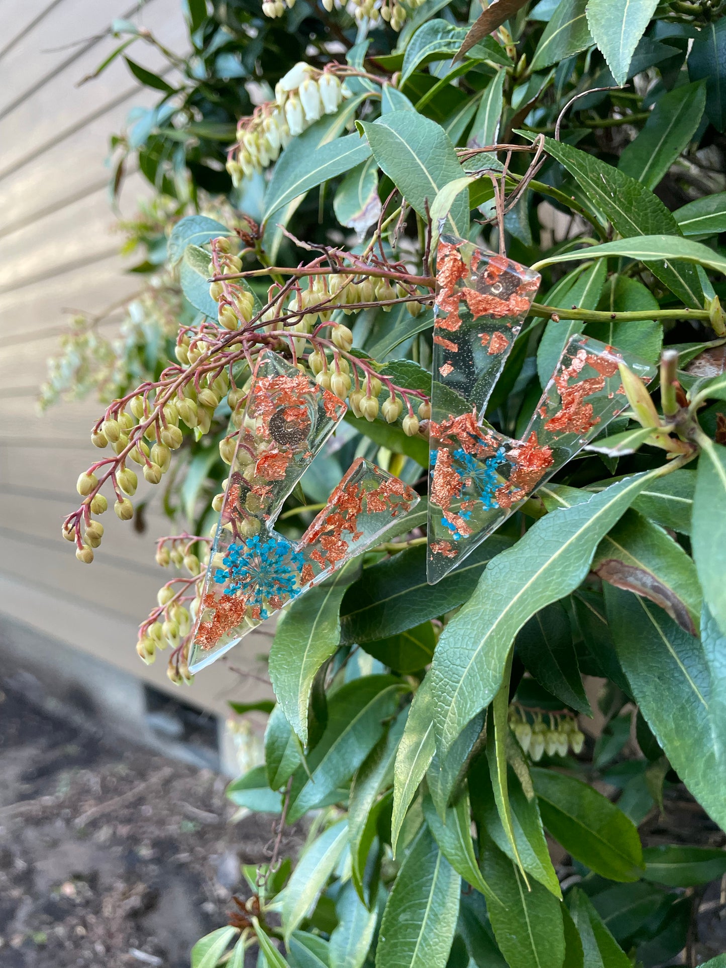 Floral v earrings